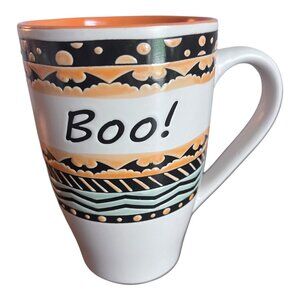 Boo Ceramic Stoneware Tall Mug Spectrum Blue Sky Coffee Halloween 20 Oz